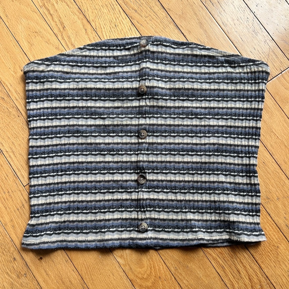 2 for 20$!! 🐬 American Eagle AEO Blue Multicolored Stripe Tube Top size L​
